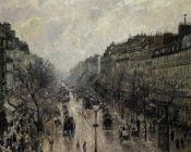 卡米耶毕沙罗 - Boulevard Montmartre, Foggy Morning